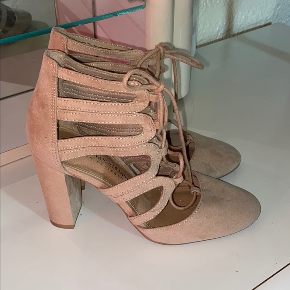Nude Lace Up Heels
